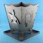 Preview: Feuerkorb „Westernreiten“ Design 2 mit Reining Reiter in 3D