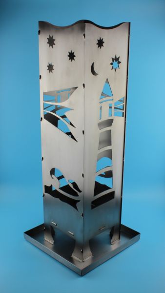Feuersäule Leuchtturm aus 2,00 mm Stahlblech mit Aschekasten
