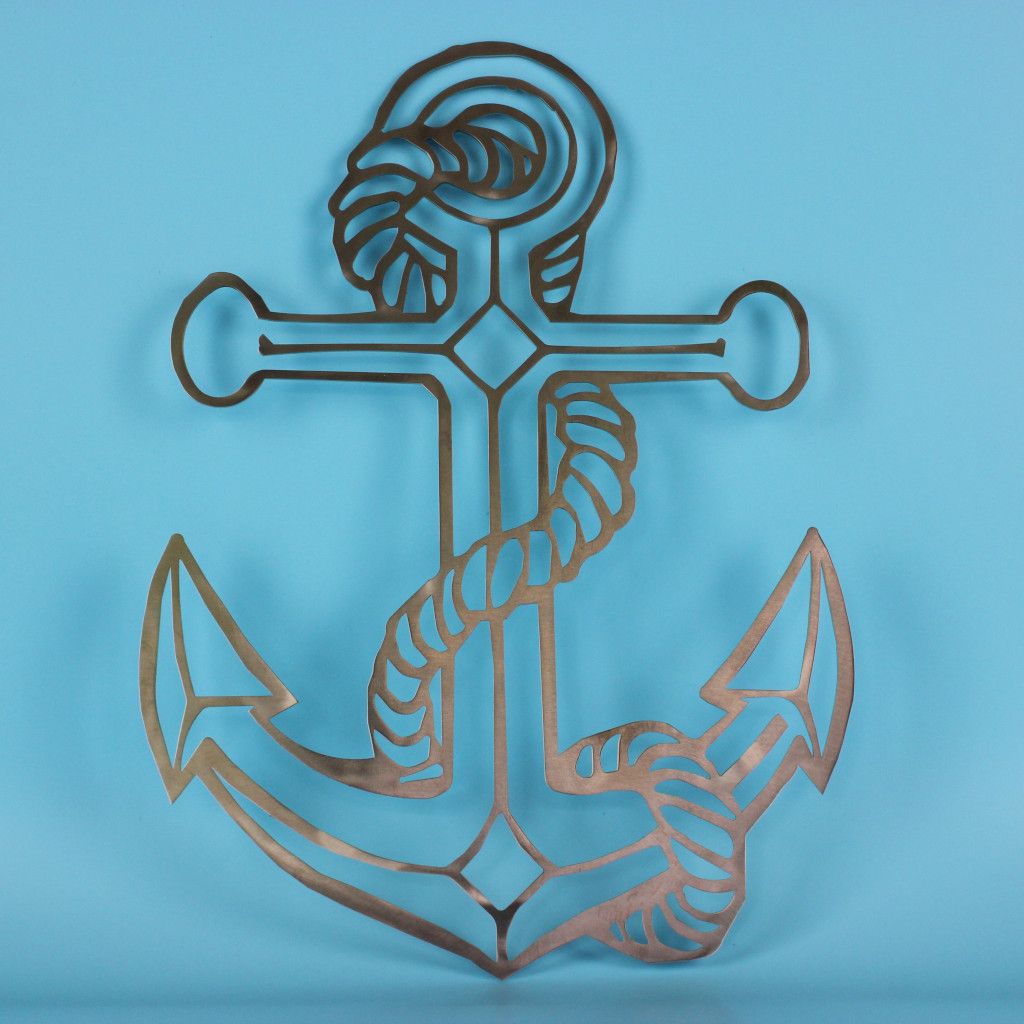 Edelstahlanker mit Schiffstau aus 2 mm Edelstahl_Maritime Dekoration_Maritimes Geschenk