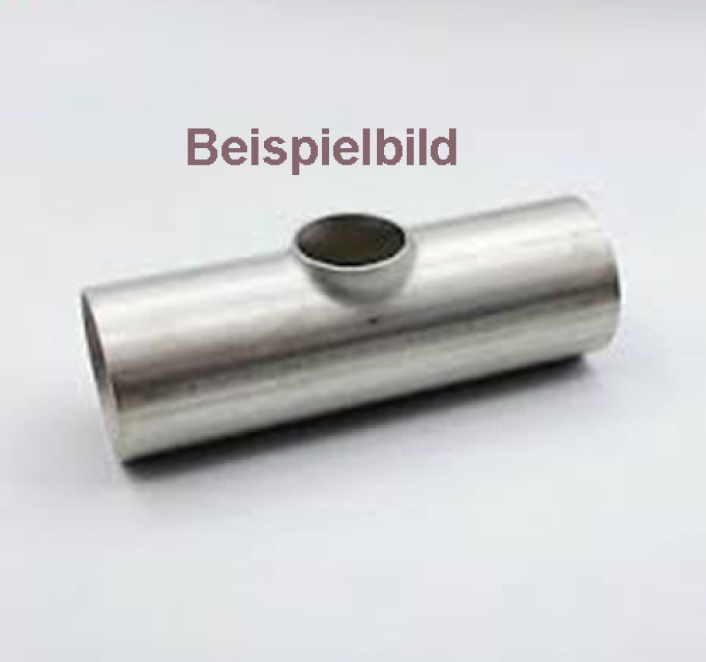 T-Stück V2A VA ungeschliffen Rohr d=128 mm verschiedene Abzweige ca.375 mm lang